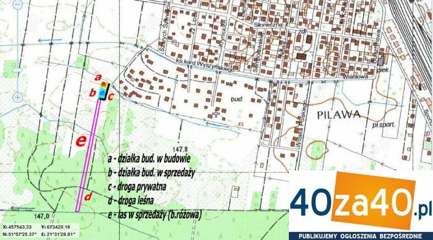 Działka na sprzedaż, 1070 m2, cena: 65 000,00 PLN, Pilawa, kontakt: 513448858