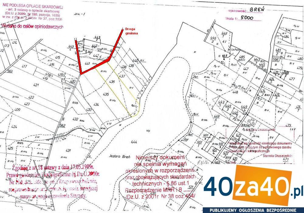 Działka na sprzedaż, 18400 m2, cena: 106 000,00 PLN, Breń, kontakt: 603 59 39 45