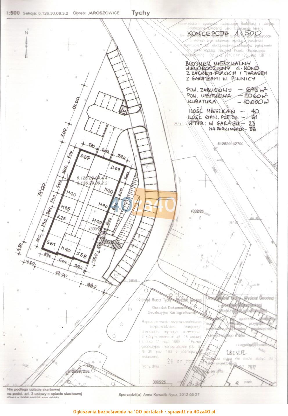 Działka na sprzedaż, 1973 m2, cena: 990 000,00 PLN, Tychy, kontakt: 601507051