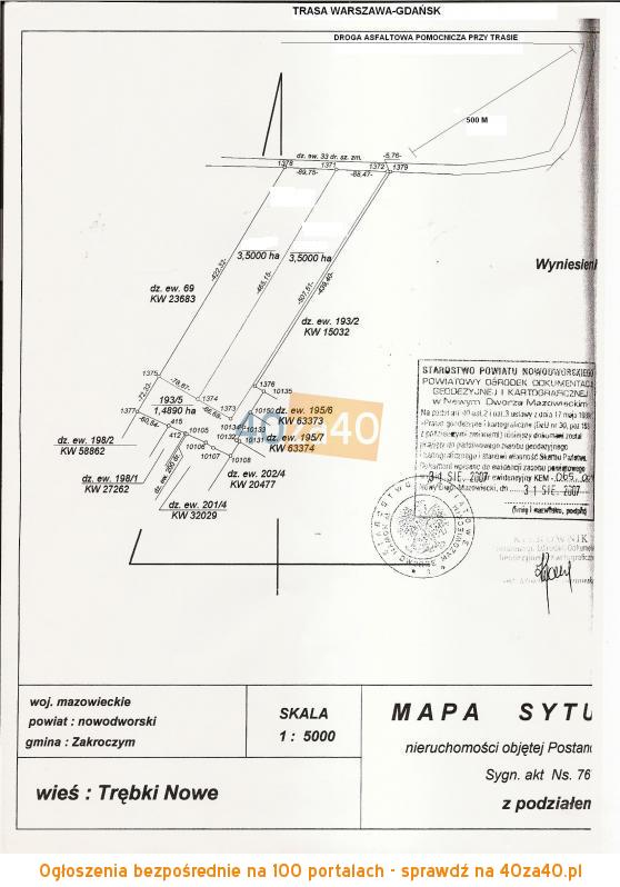 Działka na sprzedaż, 70000 m2, cena: 2 100 000,00 PLN, Zakroczym, kontakt: 608882533