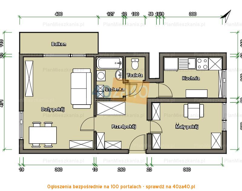 Mieszkanie do wynajęcia, pokoje: 2, cena: 1 050,00 PLN, Szczecin, kontakt: 602 159 350