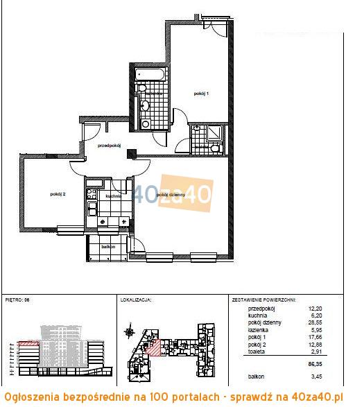 Mieszkanie do wynajęcia, pokoje: 3, cena: 2 850,00 PLN, Warszawa, kontakt: 600246002
