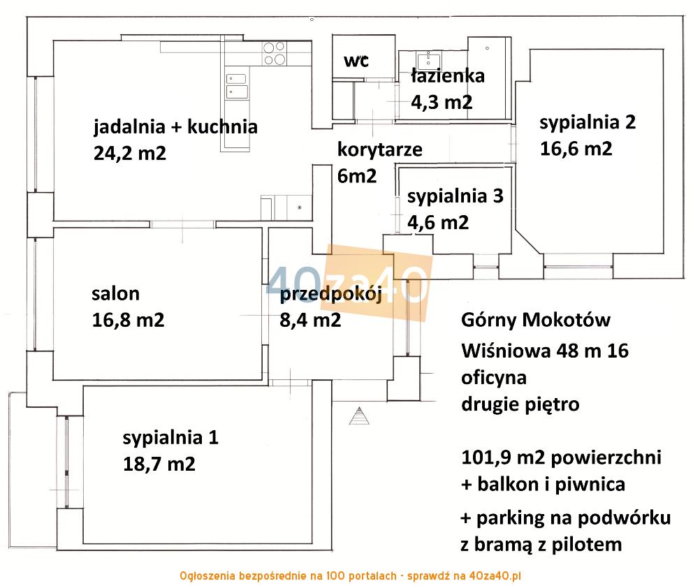 Mieszkanie do wynajęcia, pokoje: 4, cena: 3 800,00 PLN, Warszawa, kontakt: 502078288