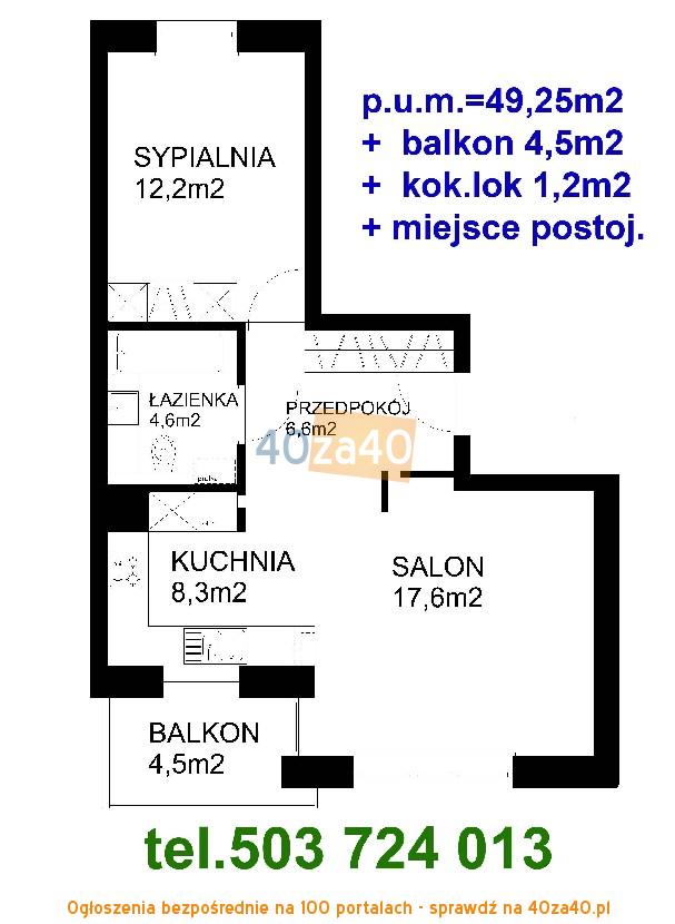 Mieszkanie na sprzedaż, pokoje: 2, cena: 354 000,00 PLN, Warszawa, kontakt: 503724013