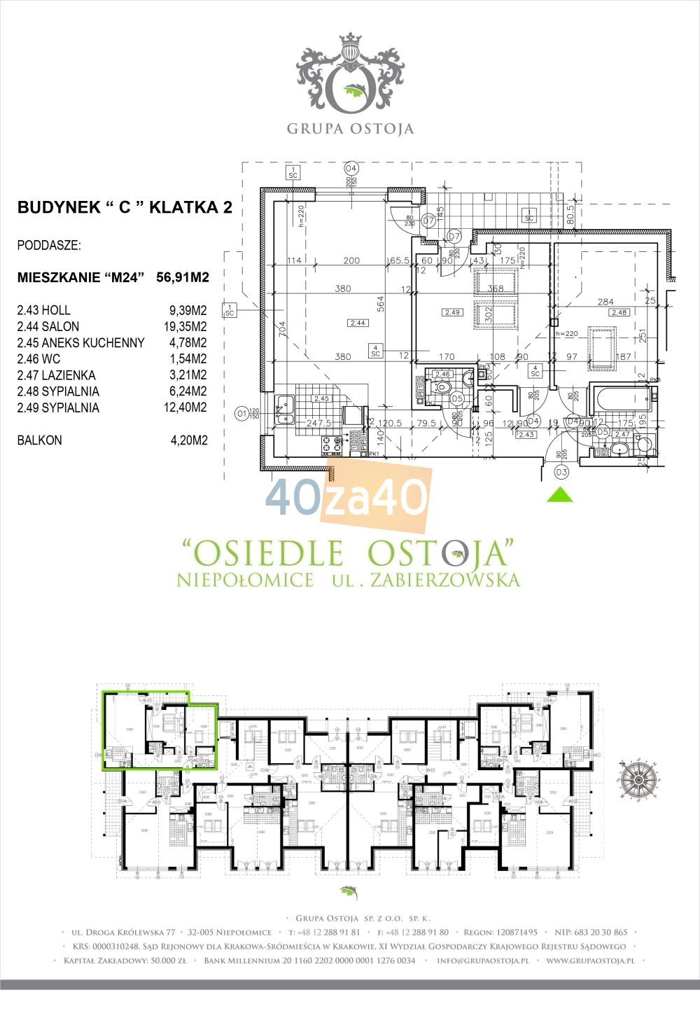 Mieszkanie na sprzedaż, pokoje: 3, cena: 227 583,00 PLN, Niepołomice, kontakt: 601-527-615