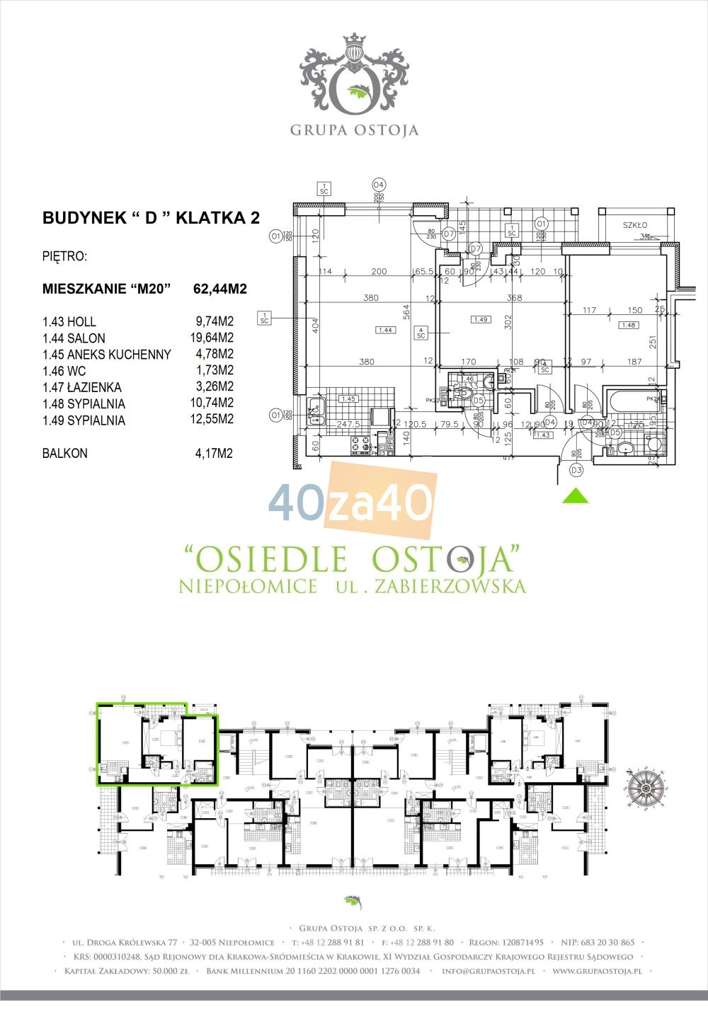 Mieszkanie na sprzedaż, pokoje: 3, cena: 249 135,00 PLN, Niepołomice, kontakt: 601-527-615